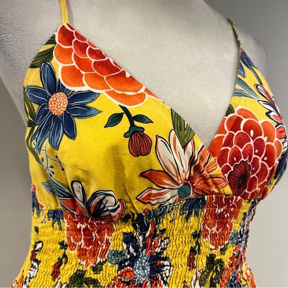 Xhilaration Floral Yellow mini Sundress with straps size small - Picture 3 of 13